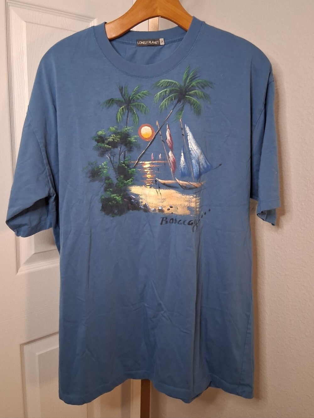 Lonely Planet Hand Painted T Shirt